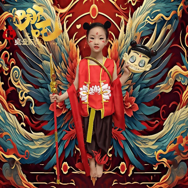 六一儿童演出服哪咤衣服魔童降世童话动漫万圣节全套男女童表演服