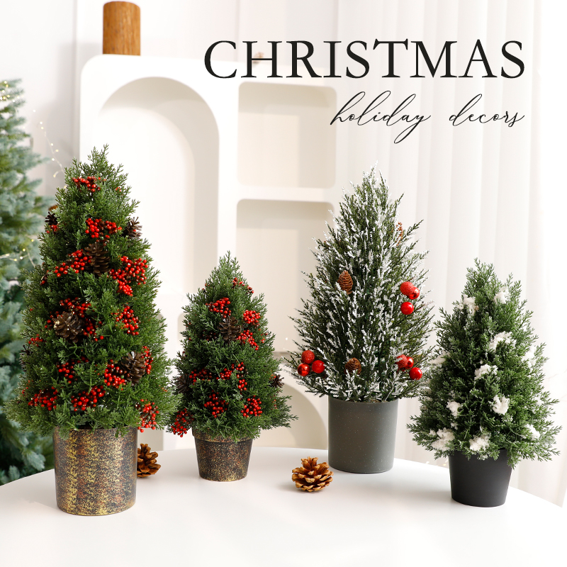 仿真圣诞树节日装饰盆栽小摆件