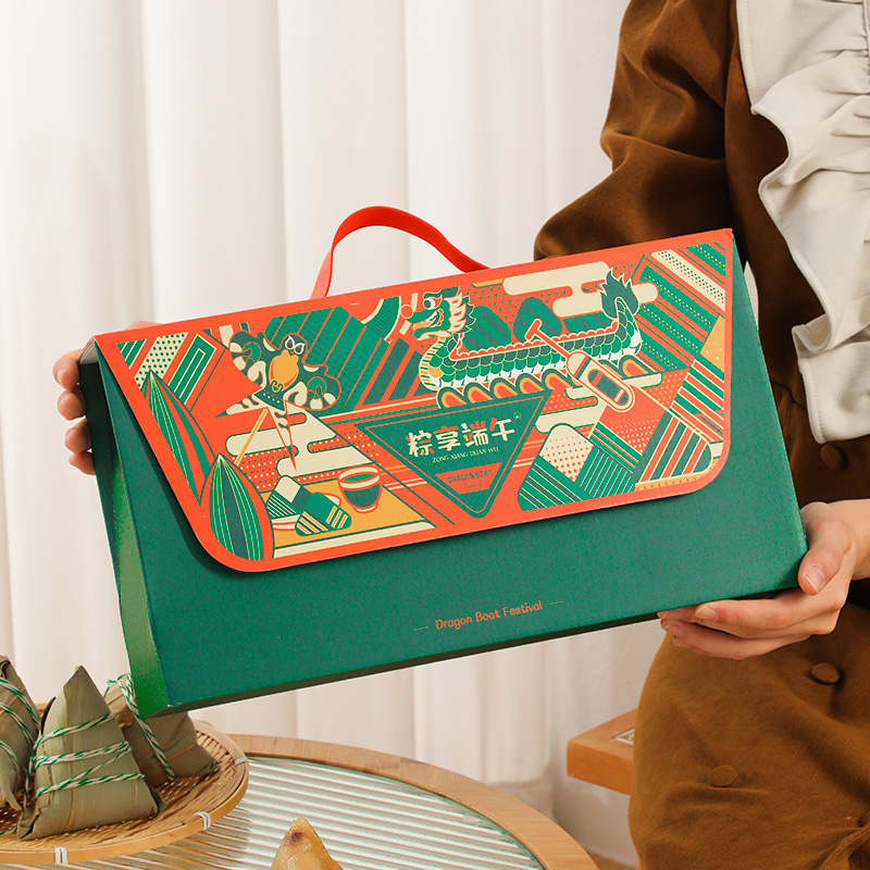 粽子礼盒包装盒端午精美礼品袋定制logo手提创意礼物盒高档手提袋