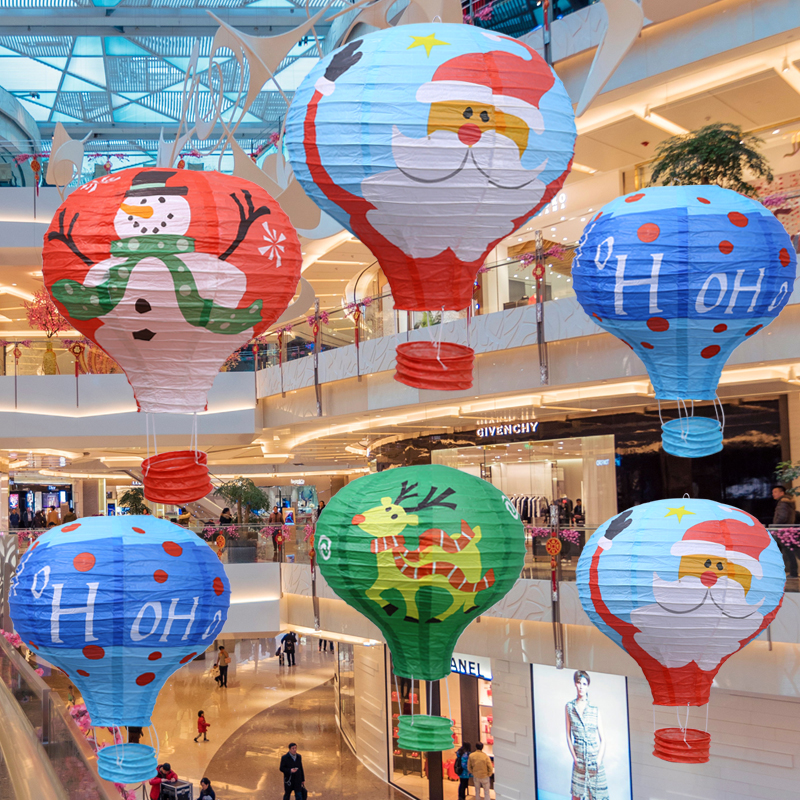 圣诞热气球大型商场吊顶挂饰