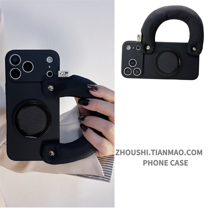 2025新款黑色手提腕带适用三星s23/s24/s25/s22手机壳Ultra高级感S25Edge支架plus原创s25+手绳U个性创意女潮
