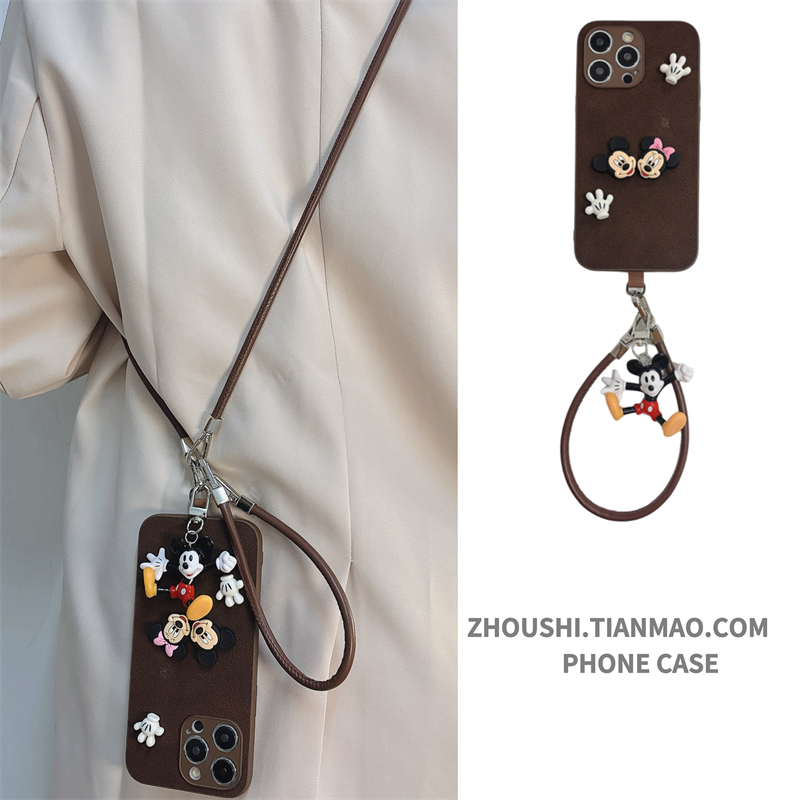 秋冬深棕色立体公仔适用一加13/12/11/10手机壳pro高级感1+9/8/7时尚one plus斜挎Ace/2/3/5手绳2V/3V保护套