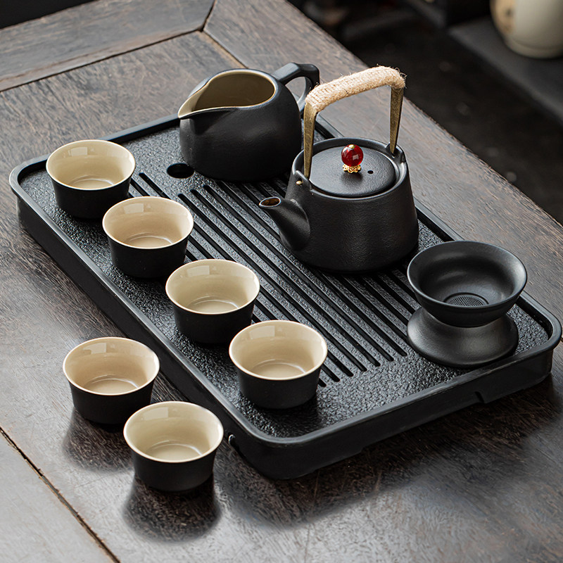 黑陶功夫茶具套组家用客厅办公室会客泡茶壶茶杯轻奢高档2026新款