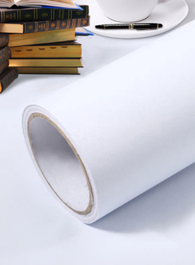 白色墙纸自粘防水防潮墙纸壁纸桌面衣柜宿舍家用装修腻子白自贴