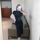 中式 复古盘扣旗袍连衣裙女夏季 高级感气质小黑裙收腰显瘦包臀长裙