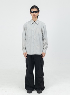 Without Me/Amalgamation23FWMulti设计感轻薄多口袋防晒长袖衬衫