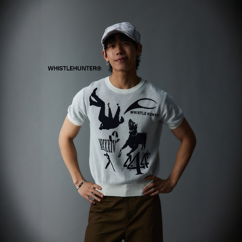 混纺复古多种图案针织圆领短袖