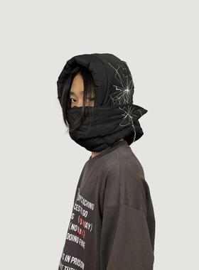 WithoutMe/VAJAVU原创小众设计黑色蜘蛛网巴拉克拉法帽雷锋帽街头