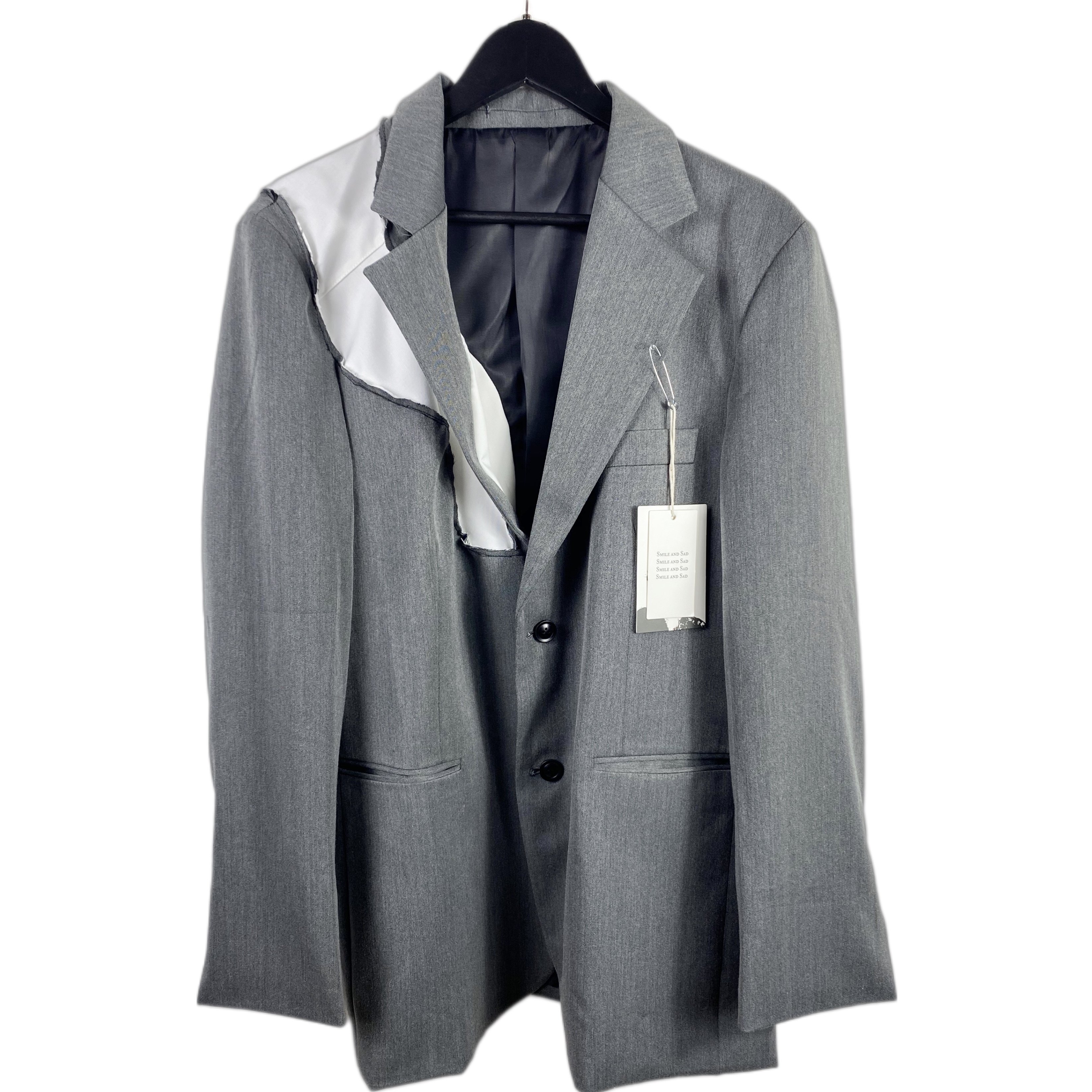 WithoutMe/SASRemake手工定制补丁拼接解构设计宽松西装外套男女