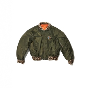 Without Me/ NOMOREFIGHT豹纹毛领大廓形复古抗寒bomber飞行夹克