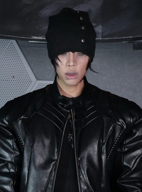 Without Me/SSIN7 黑影 十字铆钉先锋暗黑针织毛线男女同款冷帽