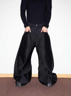 WithoutMe/FEAR4FREE 弯刀O型立体剪裁阔腿裤设计师小众茧型裤