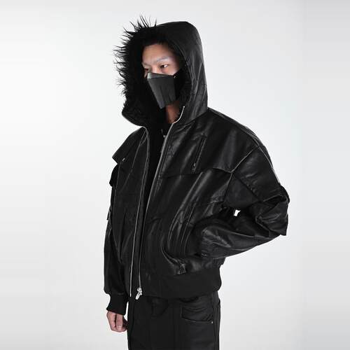 落水毛廓形夹棉秋冬外套