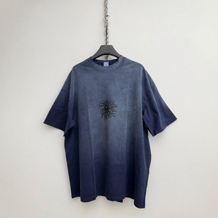 Without Me/ SMILEANDSAD 2.0渐变logo做旧水洗 脏染磨边T短袖