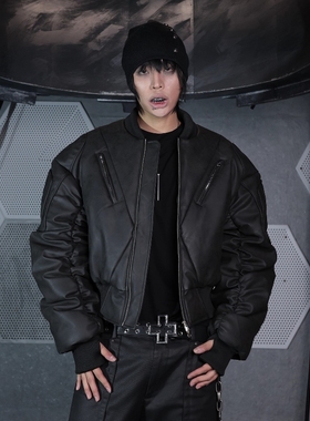 Without Me/SSIN7「雾蚀」肩部护甲造型雾面石纹暗黑飞行外套棉衣