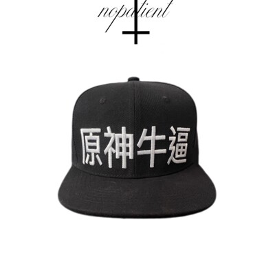 Without Me无我 NO PATIENT 26ss “原神牛逼”刺绣硬顶平沿帽
