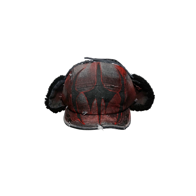 护耳做旧水洗破坏时尚休闲棉帽