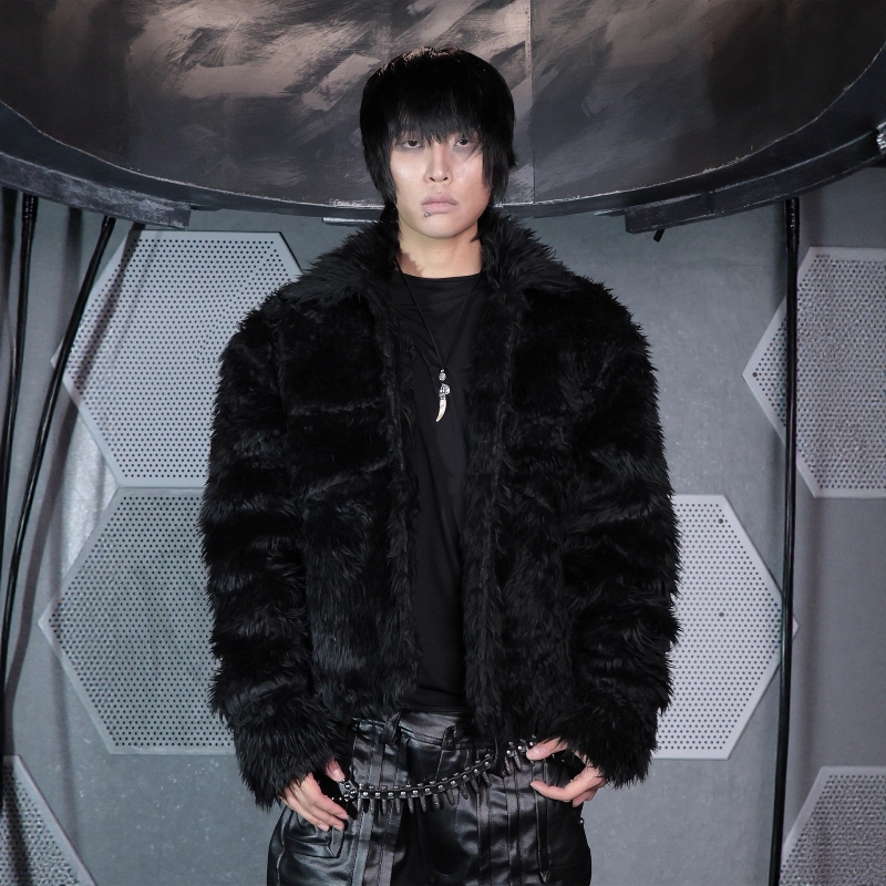 落水毛绒先锋廓形暗黑秋冬皮草