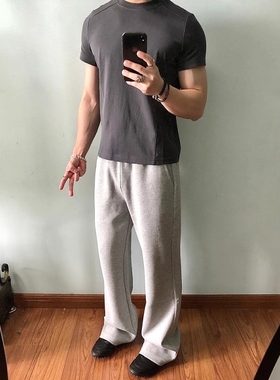 WithoutMe/ kiayofistvoll宽松灰色卫裤健身运动休闲cleanfit弯刀
