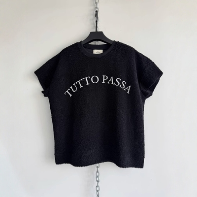 新品摇粒绒宽松印花廓形短袖