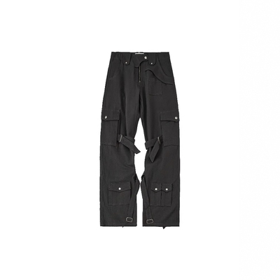 弯刀工装长裤宽松炮弹裤男女