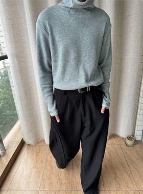 WithoutMe/REBELTOREBEL秋波蓝华夫格帽衫巴拉克拉法帽半高领卫衣