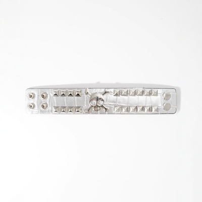 骷髅镜面银漆皮手镯|手环手带