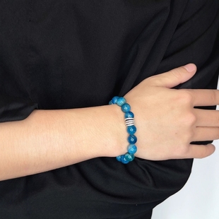 WithoutMe/COMPLETE99磷灰石天然海洋蓝手链潮流环扣满钻锆石手饰