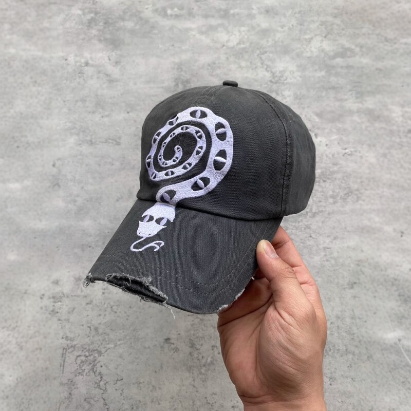 Without Me/ VAJAVU问号小蛇水洗做旧破坏鸭舌帽男女