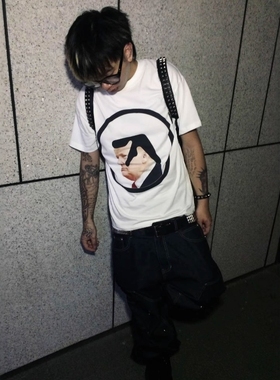 Without Me/NO PATIENT 【恶搞】Aphex Twin正肩白色男女同款短袖