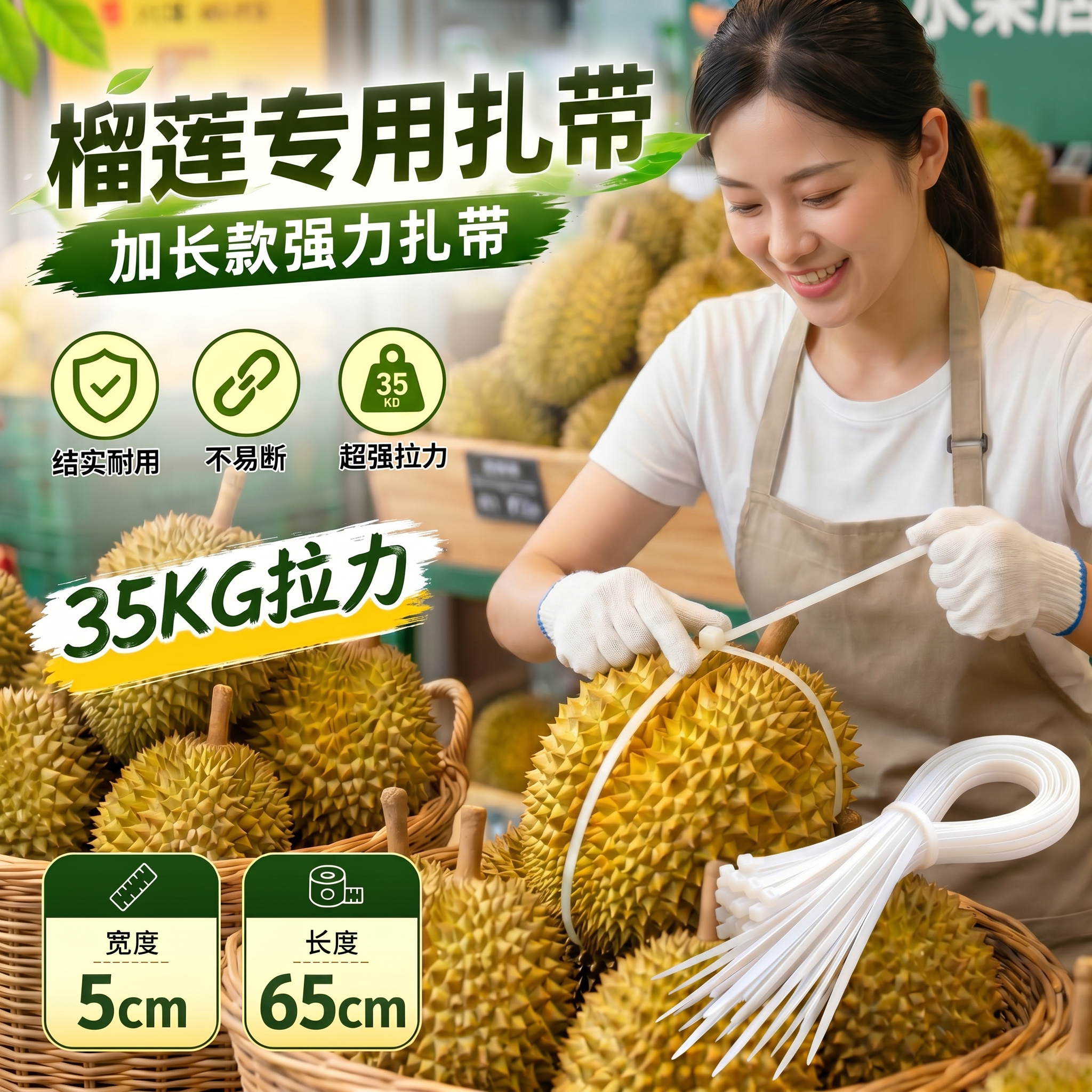 榴莲自锁式尼龙超长加宽扎带图片