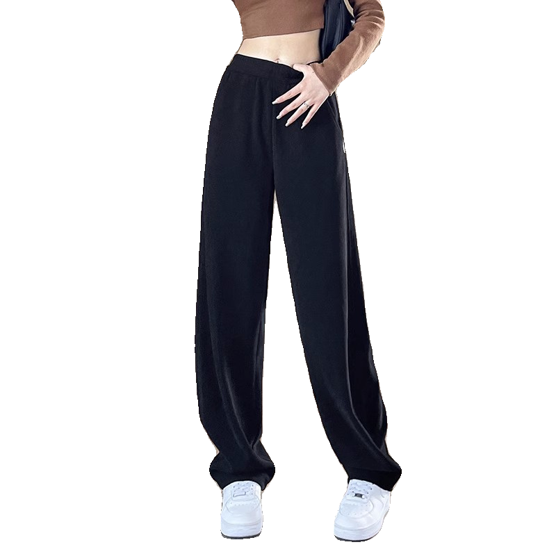 女士运动裤女2026新款秋冬高腰阔腿弯刀休闲裤子宽松慵懒风卫裤女