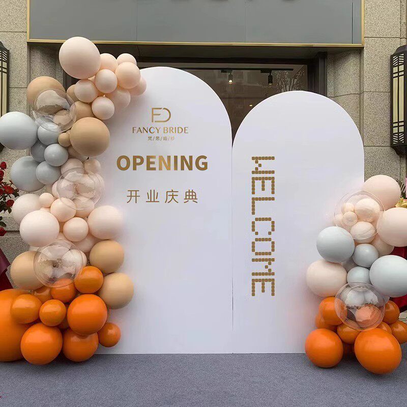 店铺开业气球装饰门口布置开业周年庆典签名背景墙直播室kt板定制