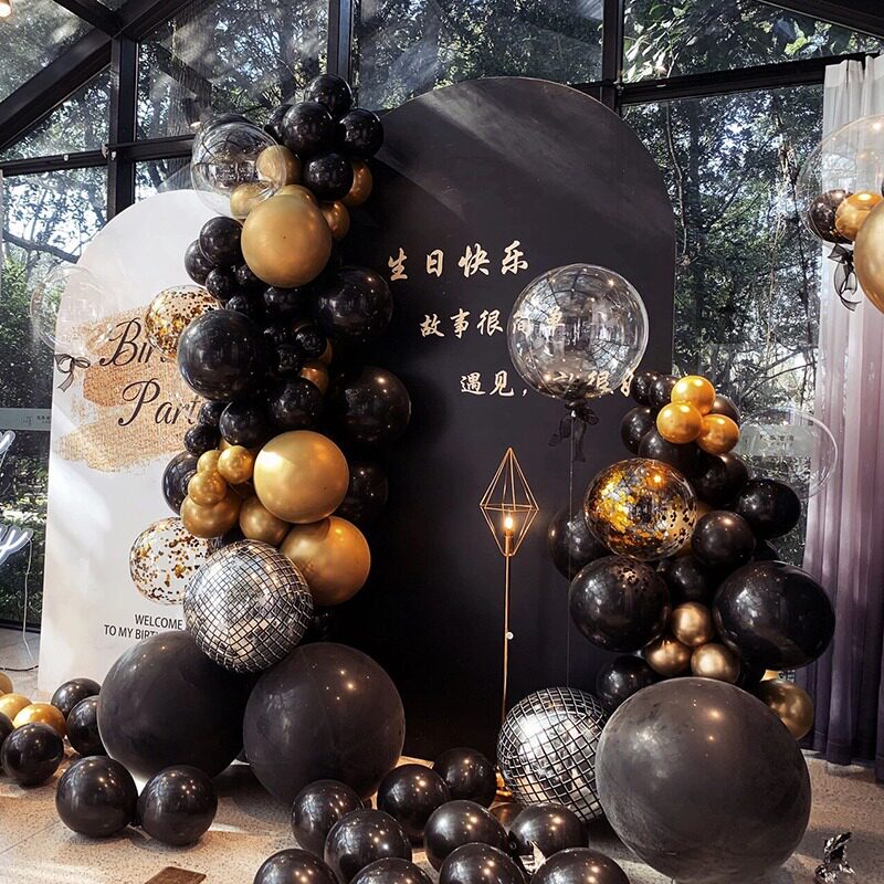 18岁成人礼女神生日装饰酒店场景布置老公男士30岁气球派对背景板