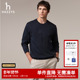 男装 上衣时尚 休闲圆领纯色男士 Hazzys哈吉斯秋季 长袖 大LOGO卫衣潮
