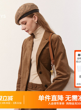 Hazzys哈吉斯帆布单肩包女士大容量米白色通勤斜挎包