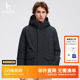 Hazzys哈吉斯奥莱秋冬男士 连帽外套羽绒服男外套 简约保暖休闲长袖