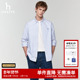 春季 潮条纹通勤衬衫 新款 Hazzys哈吉斯奥莱男装 男士 纯棉长袖 男上装