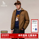 Hazzys哈吉斯秋冬季 底特律羽绒服 翻领宽松简约保暖夹克外套男