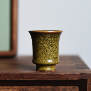 龙泉窑茶叶末釉主人杯单杯闻香小杯陶瓷周光辉纯手工青瓷茶杯高档