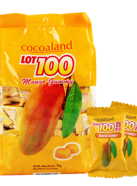 进口一百份芒果汁软糖lot100网红散装批发婚庆喜糖什锦QQ糖果零食