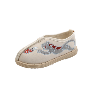 新款儿童布鞋男童汉服鞋子中国风古装唐装演出鞋老北京宝宝绣花鞋