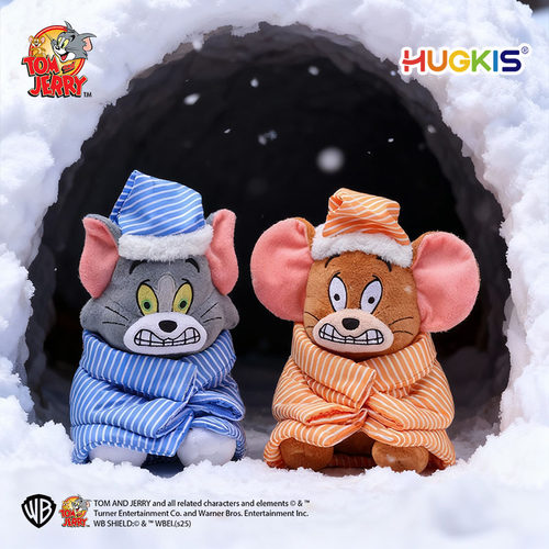 HUGKIS猫和老鼠瑟瑟发抖款毛绒玩具公仔汤姆杰瑞冬日玩偶生日礼物