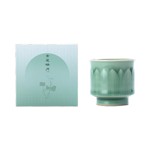 国家图书馆青莲映月主人杯青瓷杯国风茶具文创送长辈老师生日礼物