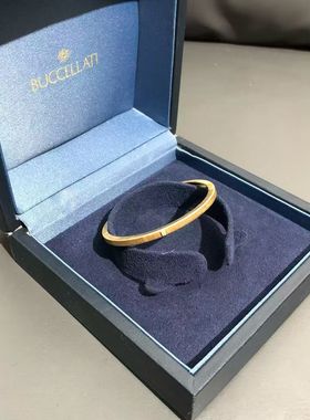 二手推荐布契拉提macri3mm黄金手镯男女同款简约大气优雅金镯子