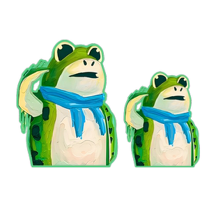 敬礼青蛙汽车防水贴纸个性创意可爱搞笑电动车身玻璃后车窗装饰贴