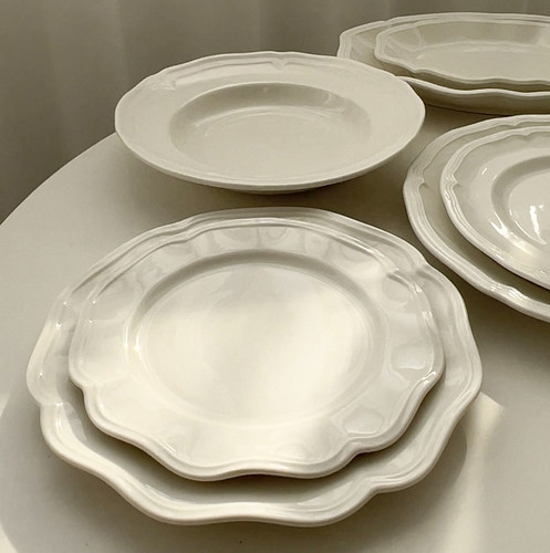 法式浮雕陶瓷盘子甜品盘