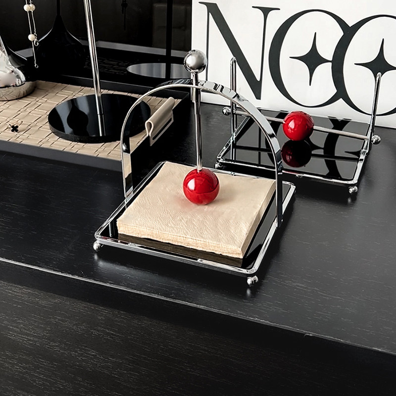 LIVETAI 高级感中古风电镀银纸巾置物架方形餐巾纸座立式纸巾架子,收纳整理,纸巾架,淘宝优惠券,粉丝福利购,淘宝优惠卷