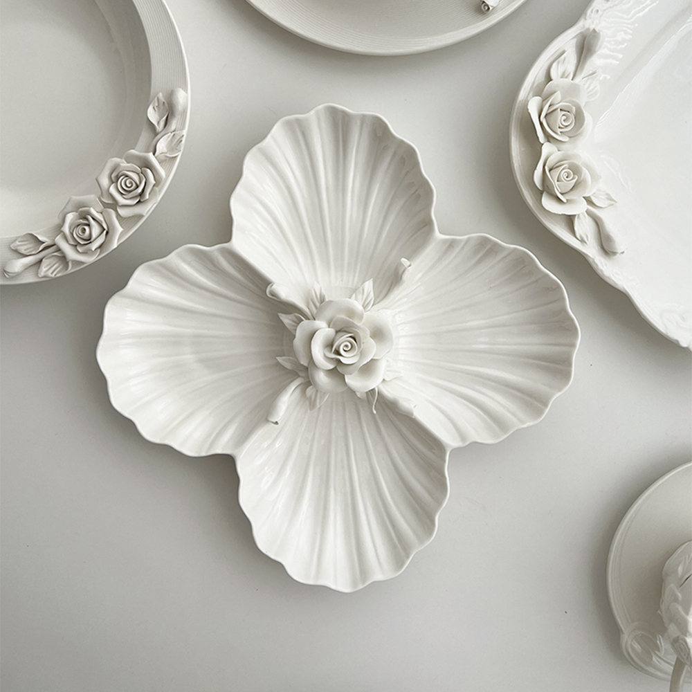 欧式浮雕手捏花朵精致摆盘
