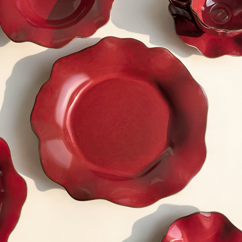 LIVETAI轻奢精致陶瓷波浪盘